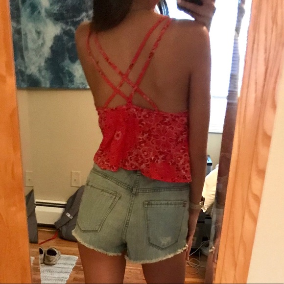 Paisley Red Crop Top - Picture 2 of 4